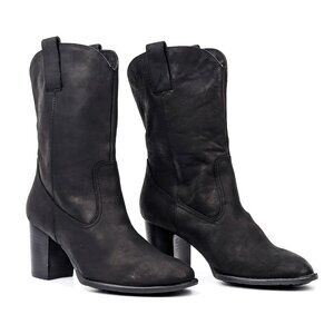 Born Women Allegra Black Leather Western Cowboy Mid Boots size 10US EUR 42